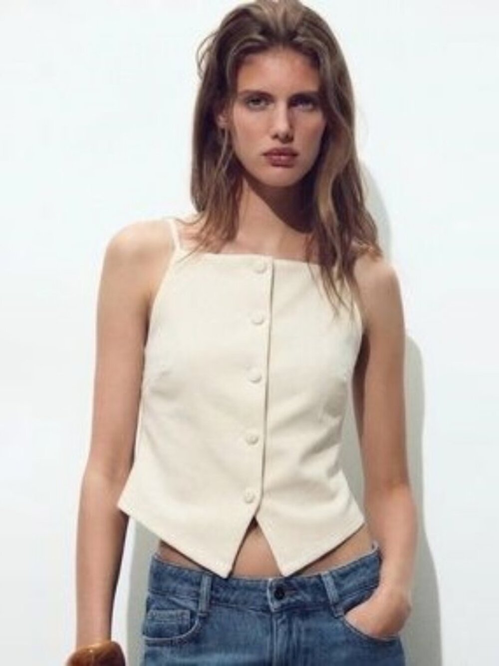 Zara Botton Down Knit Vest NWT